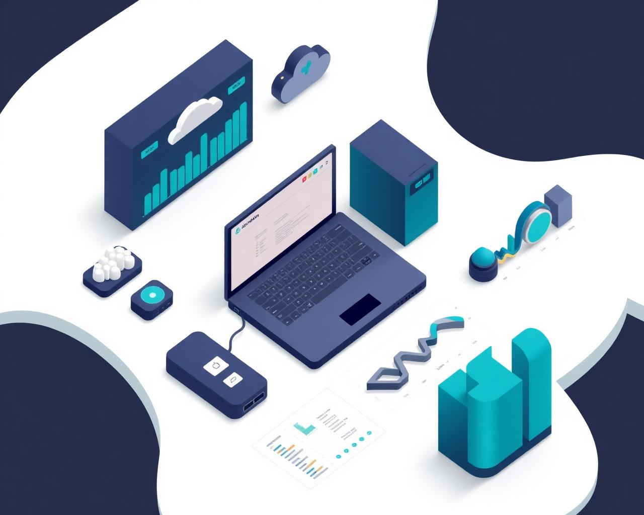 IT asset management dashboard illustration