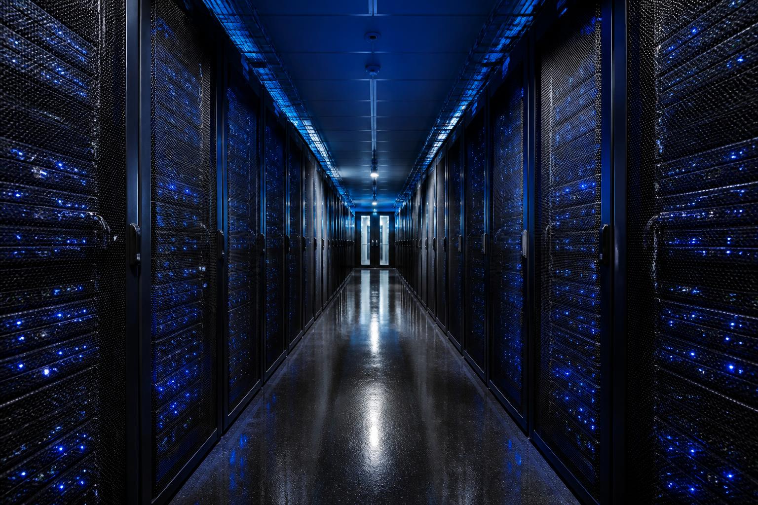 Modern enterprise data center server room